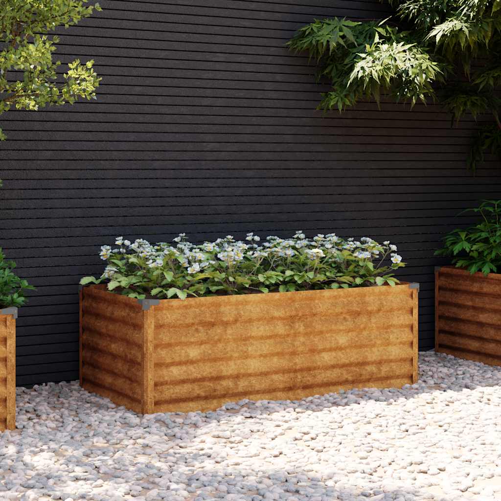 Garten-Hochbeet 100 x 50 x 36 cm Cortenstahl