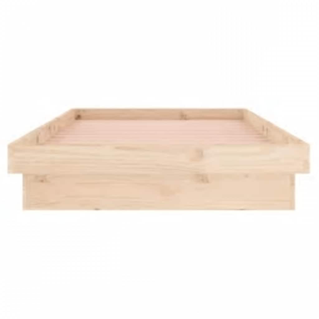 Massivholzbett mit LED-Beleuchtung 100x200 cm