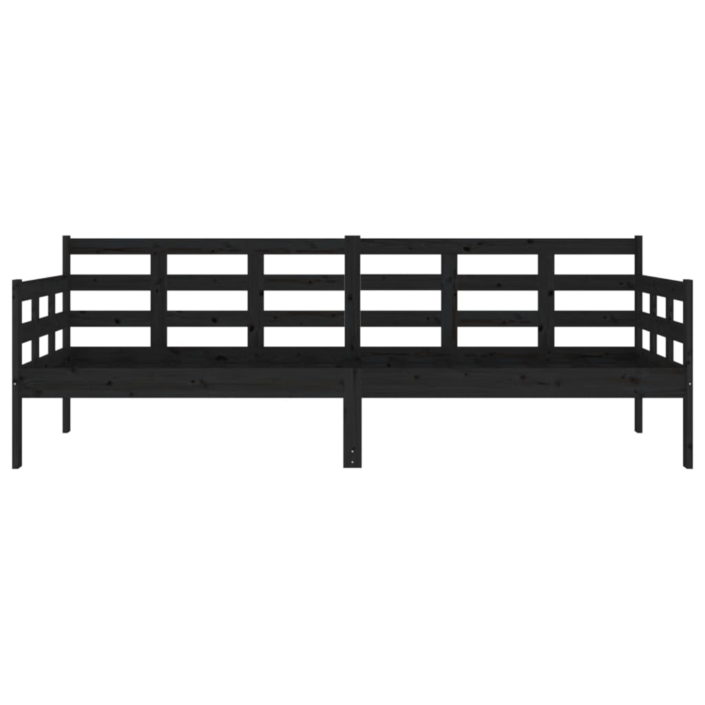 Tagesbett Schwarz Massivholz Kiefer 80x200 cm