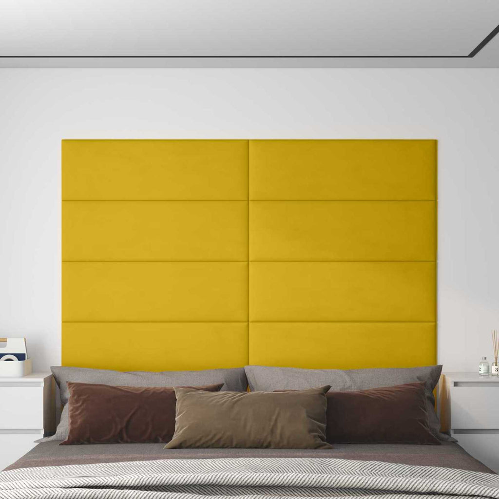 Wandkopfteilen 12 pcs Gelb Samt