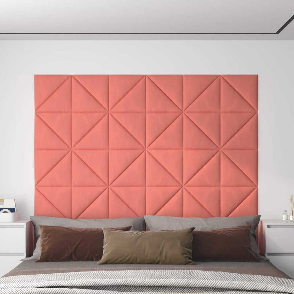 Wandkopfteilen 12 pcs Rosa Samt