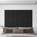 Wandkopfteilen 12 pcs Schwarz 30 x 15 cm Kunstleder