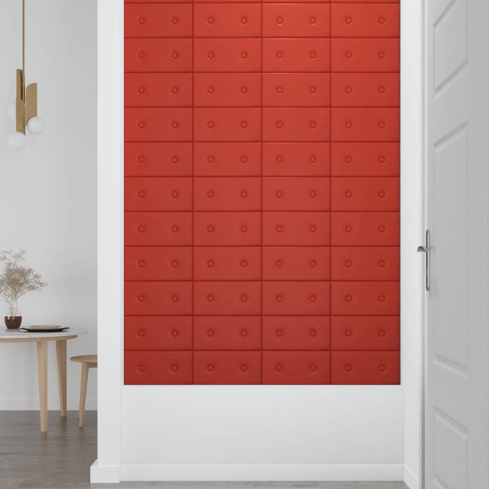 Wandkopfteilen 12 pcs Rot 30 x 15 cm Kunstleder