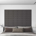 Wandkopfteilen 12 pcs Grau 30 x 15 cm Kunstleder