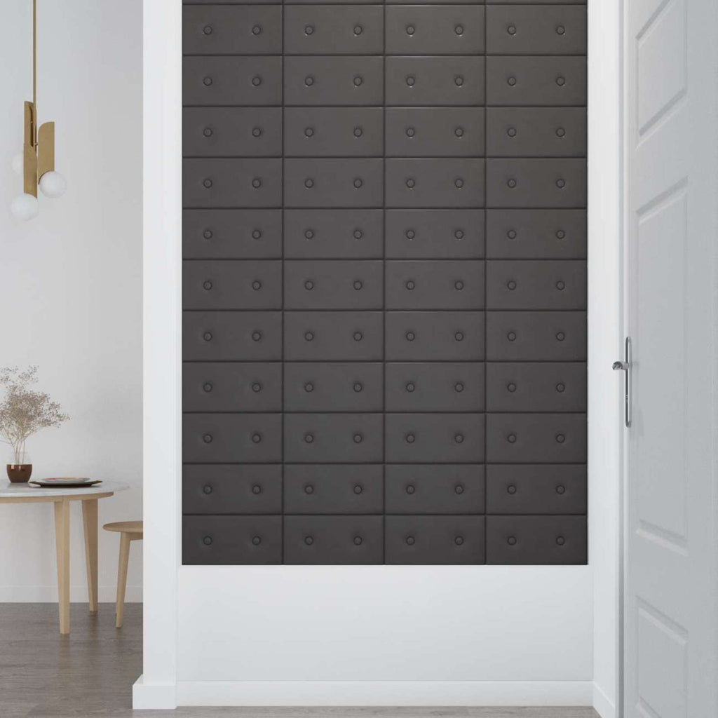 Wandkopfteilen 12 pcs Grau 30 x 15 cm Kunstleder