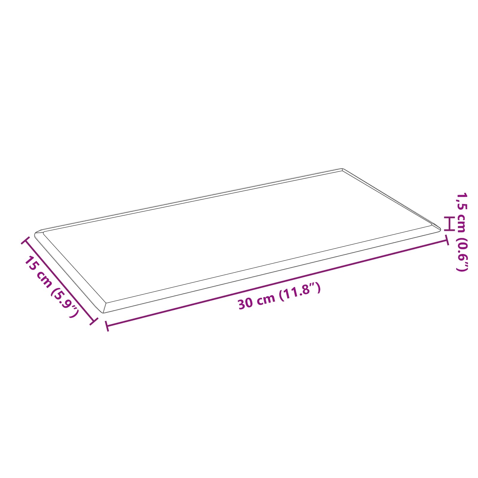 Wandkopfteilen 12 pcs Grau 30 x 15 cm Kunstleder