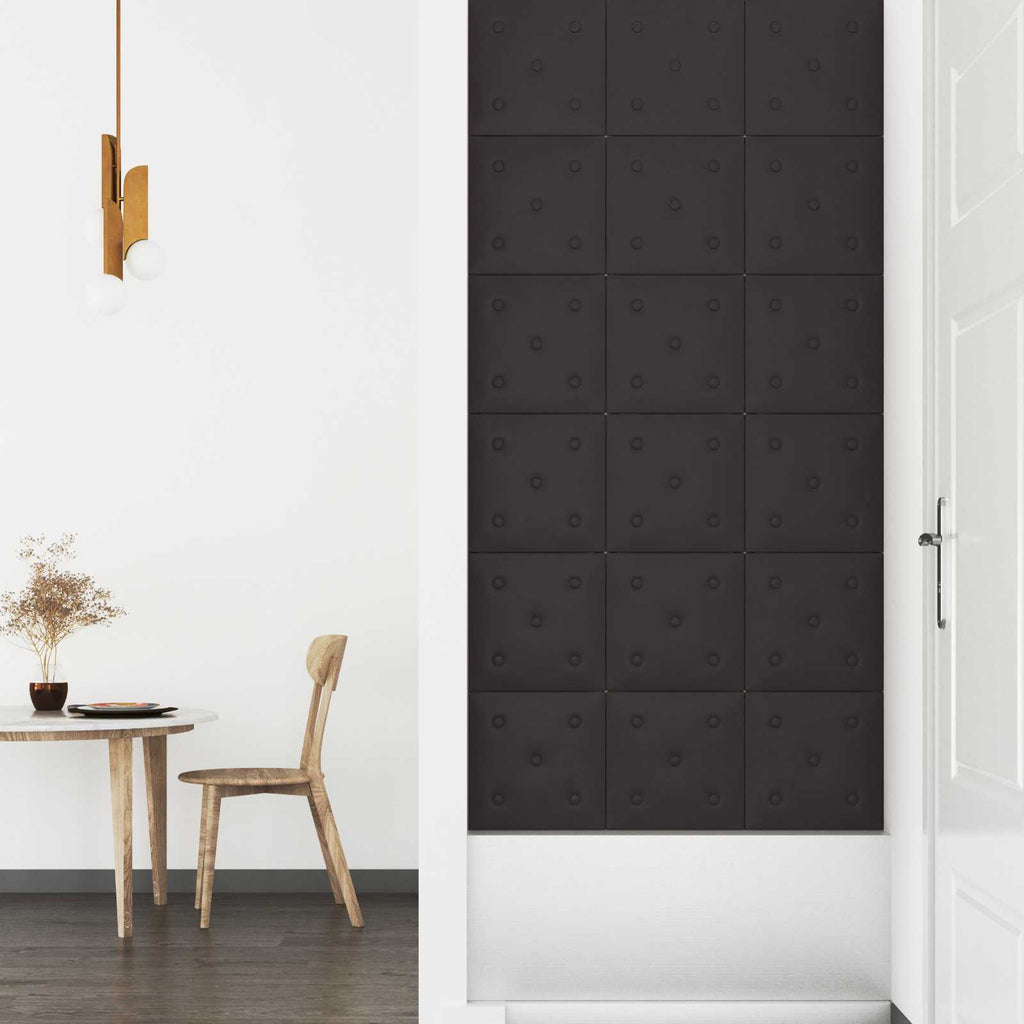 Wandkopfteilen 12 pcs Schwarz 30 x 30 cm Kunstleder