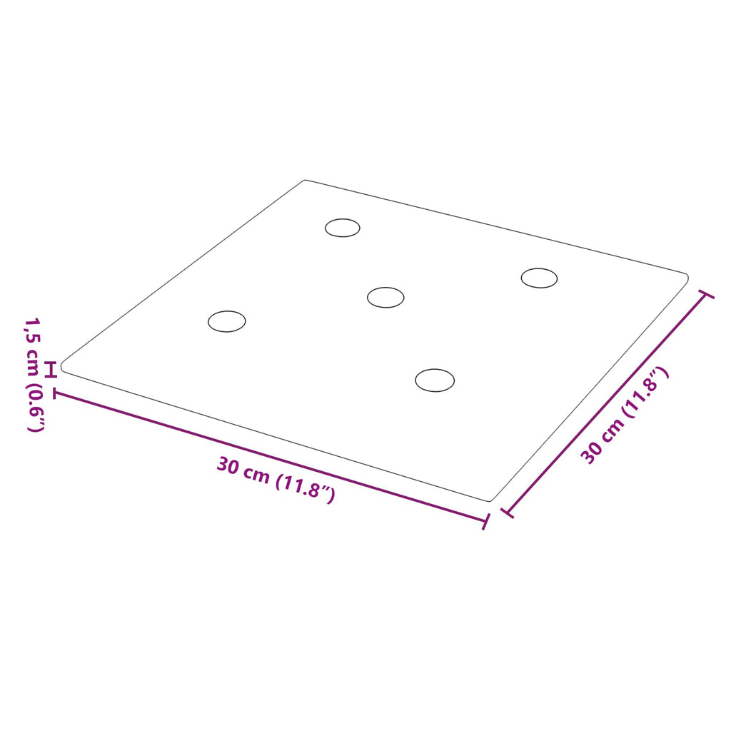 Wandkopfteilen 12 pcs Rot 30 x 30 cm Kunstleder