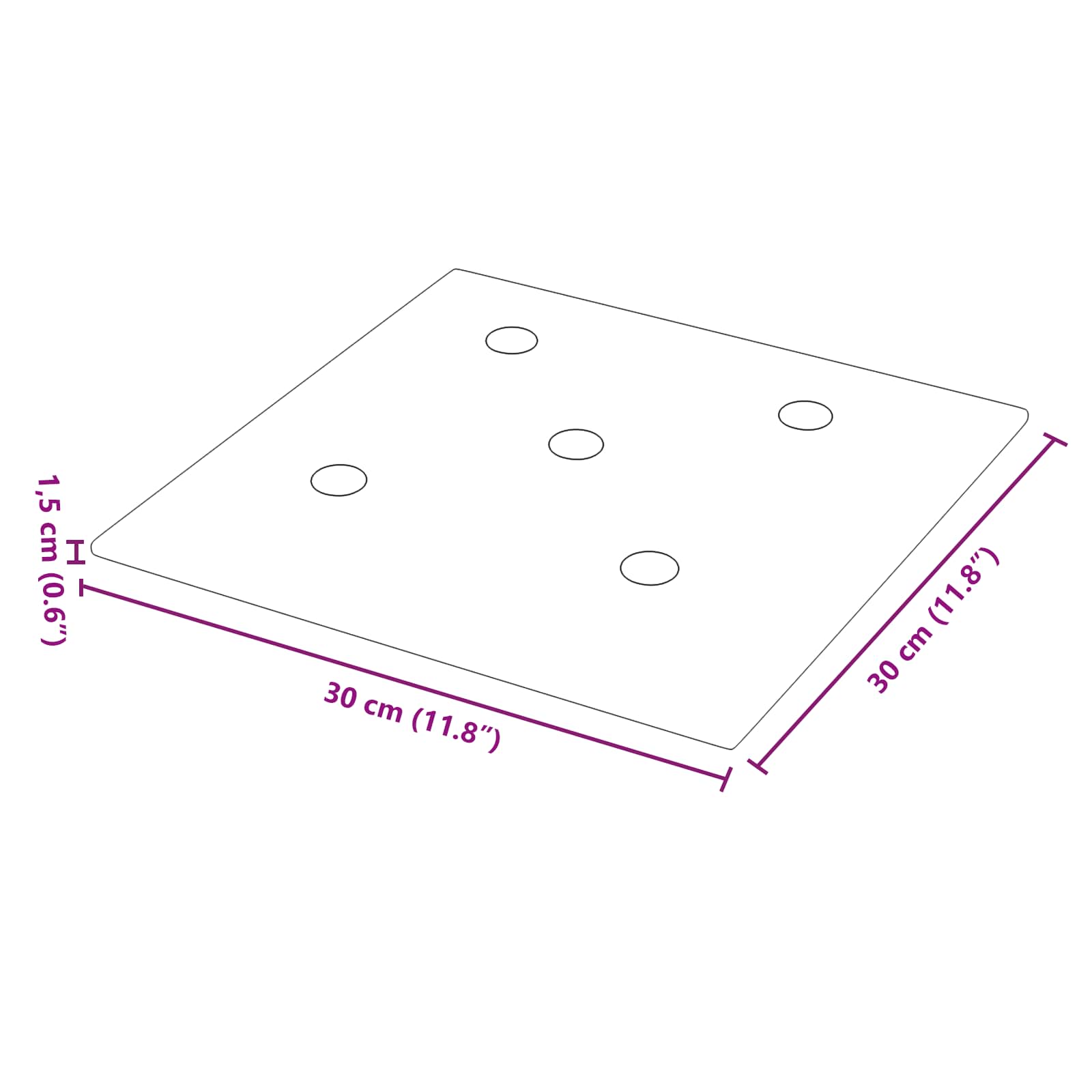 Wandkopfteilen 12 pcs Rot 30 x 30 cm Kunstleder