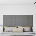 Wandkopfteilen 12 pcs Grau 30 x 30 cm Kunstleder