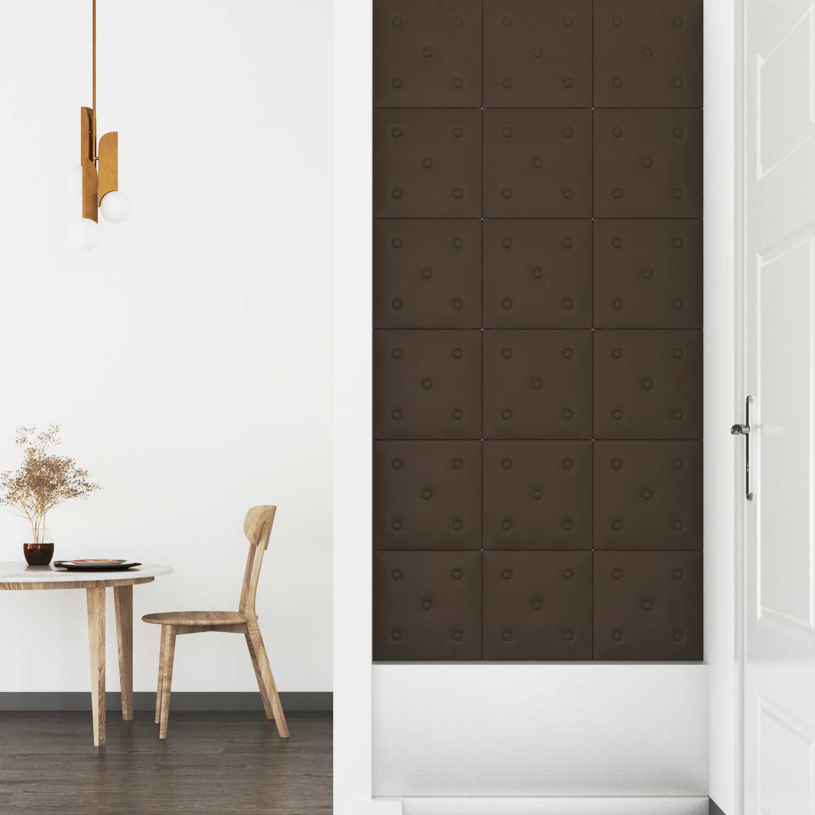 Wandkopfteilen 12 pcs Braun 30 x 30 cm Kunstleder