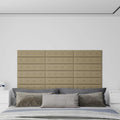 Wandkopfteilen 12 pcs Cappuccino 60 x 15 cm Kunstleder