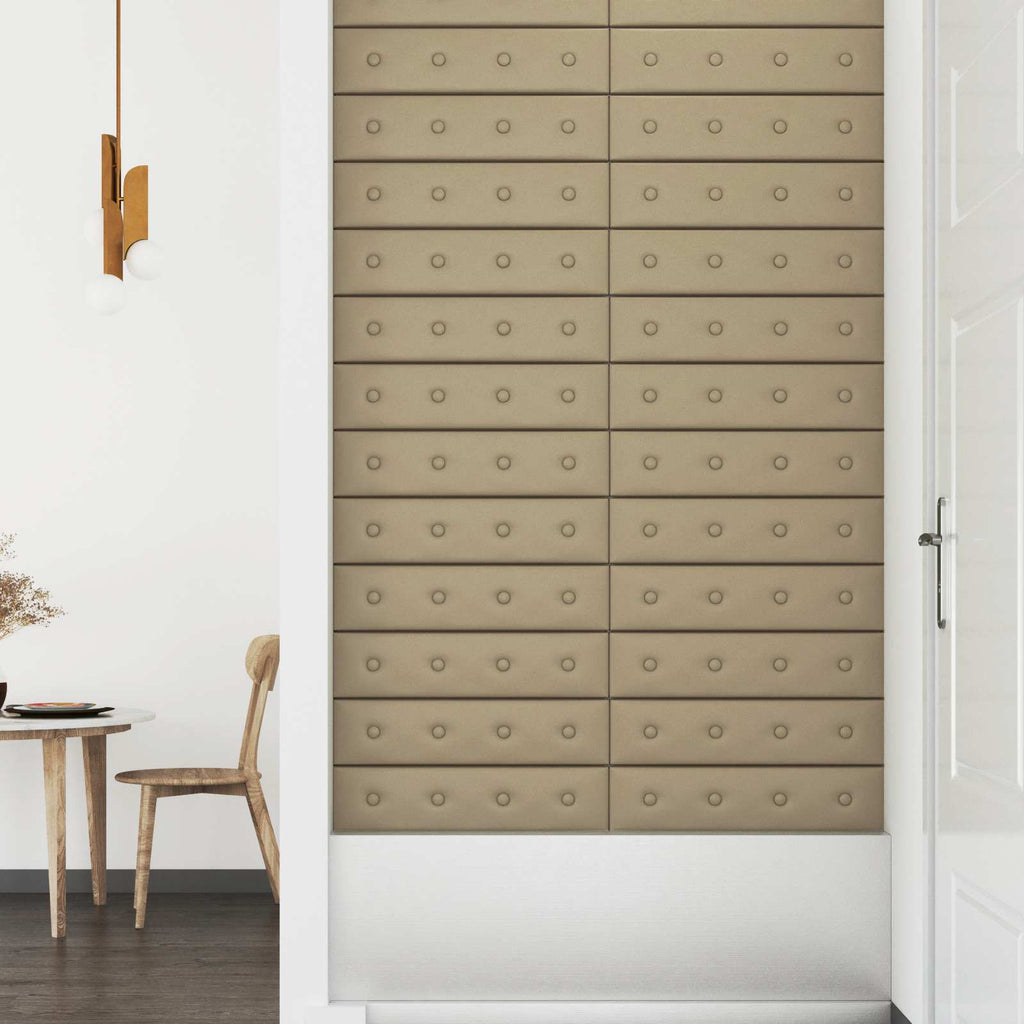 Wandkopfteilen 12 pcs Cappuccino 60 x 15 cm Kunstleder