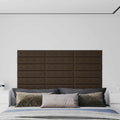Wandkopfteilen 12 pcs Braun 60 x 15 cm Kunstleder