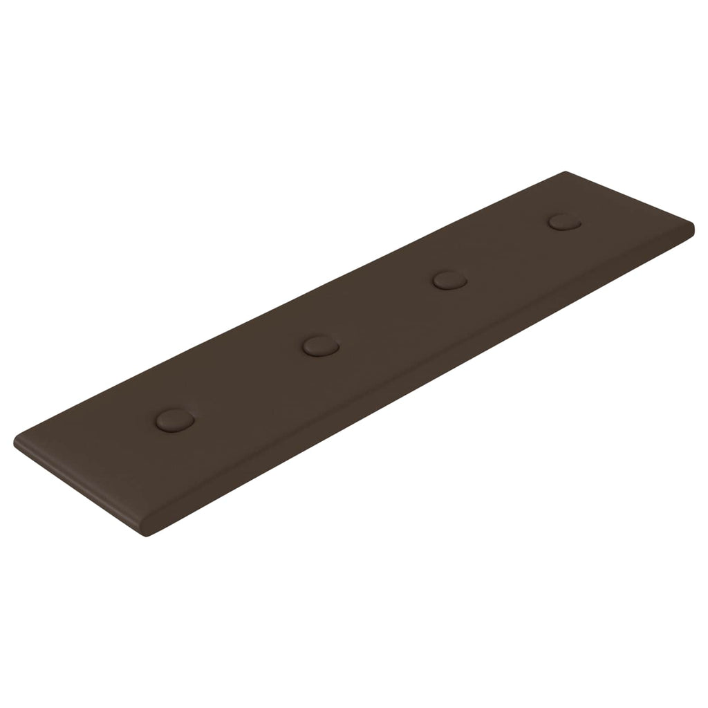 Wandkopfteilen 12 pcs Braun 60 x 15 cm Kunstleder