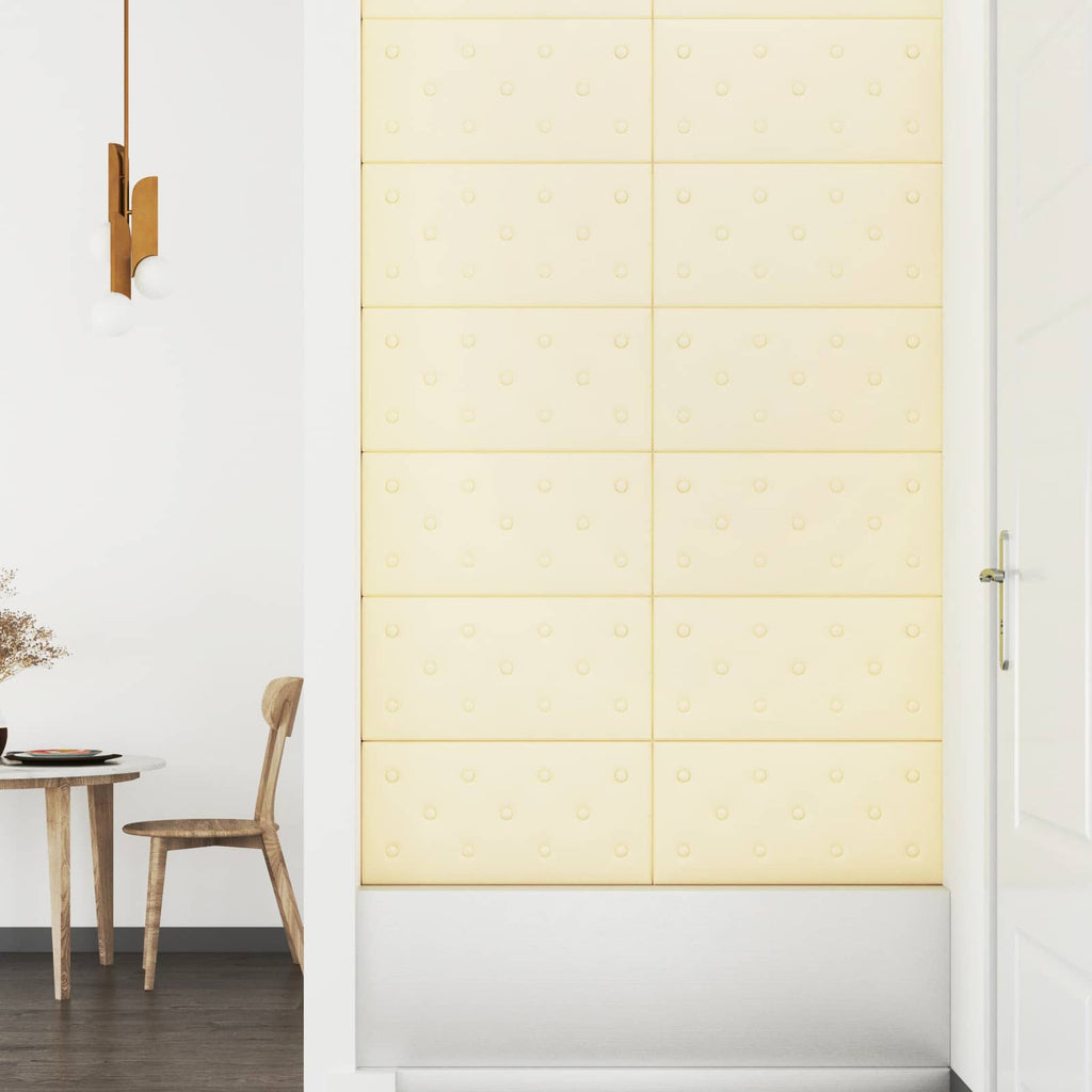 Wandkopfteilen 12 pcs Creme 60 x 30 cm Kunstleder