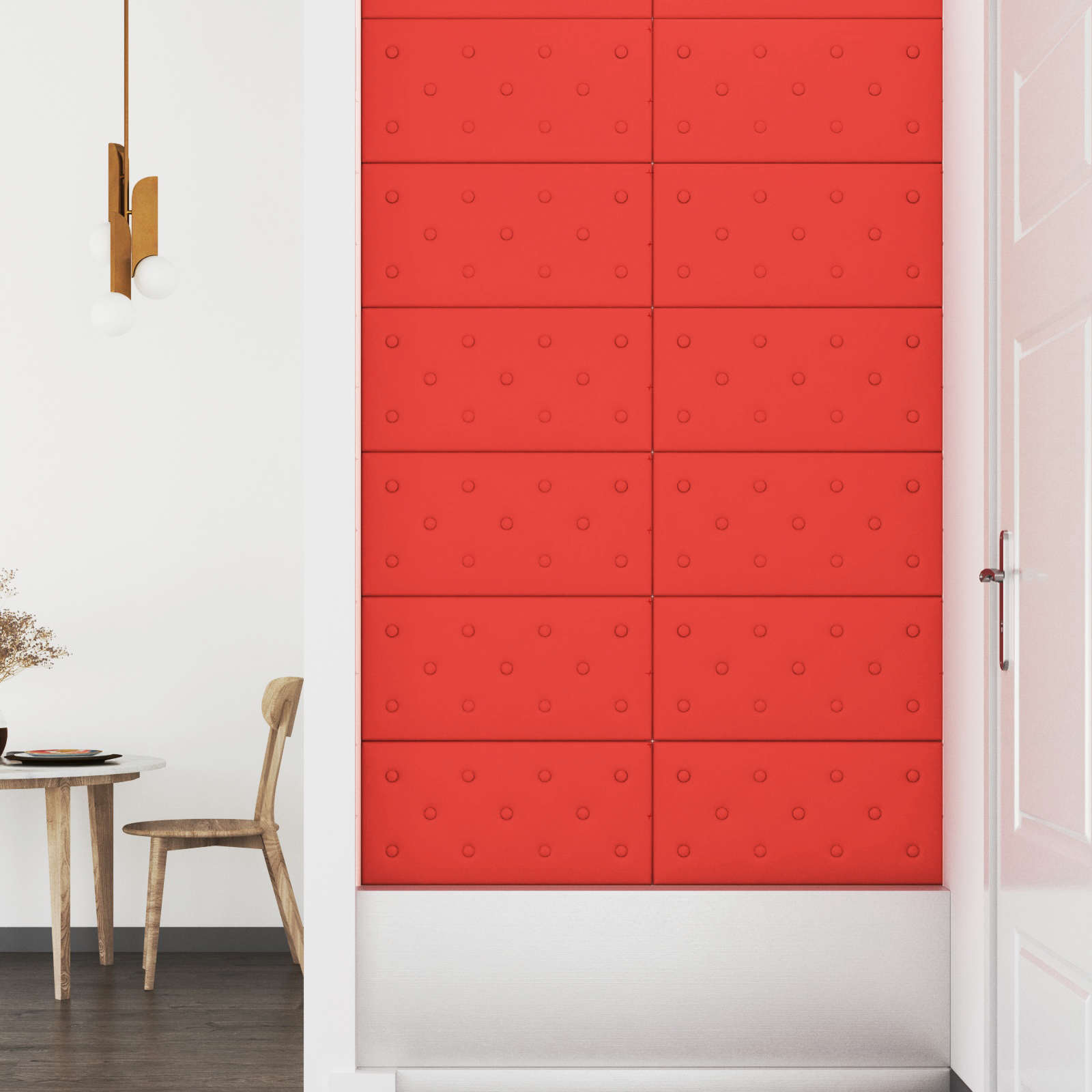 Wandkopfteilen 12 pcs Rot 60 x 30 cm Kunstleder