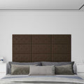 Wandkopfteilen 12 pcs Braun 60 x 30 cm Kunstleder