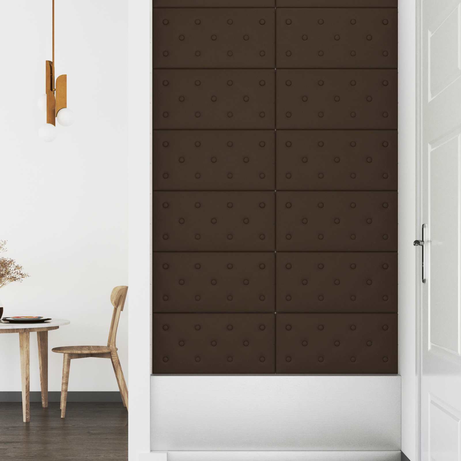Wandkopfteilen 12 pcs Braun 60 x 30 cm Kunstleder