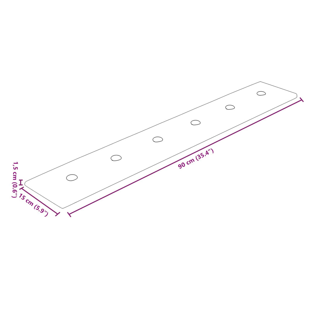 Wandkopfteilen 12 pcs Creme 90 x 15 cm Kunstleder