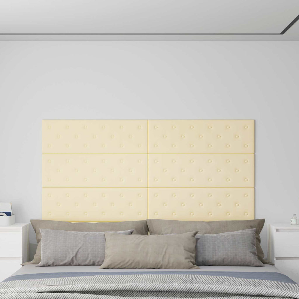 Wandkopfteilen 12 pcs Creme 90 x 30 cm Kunstleder