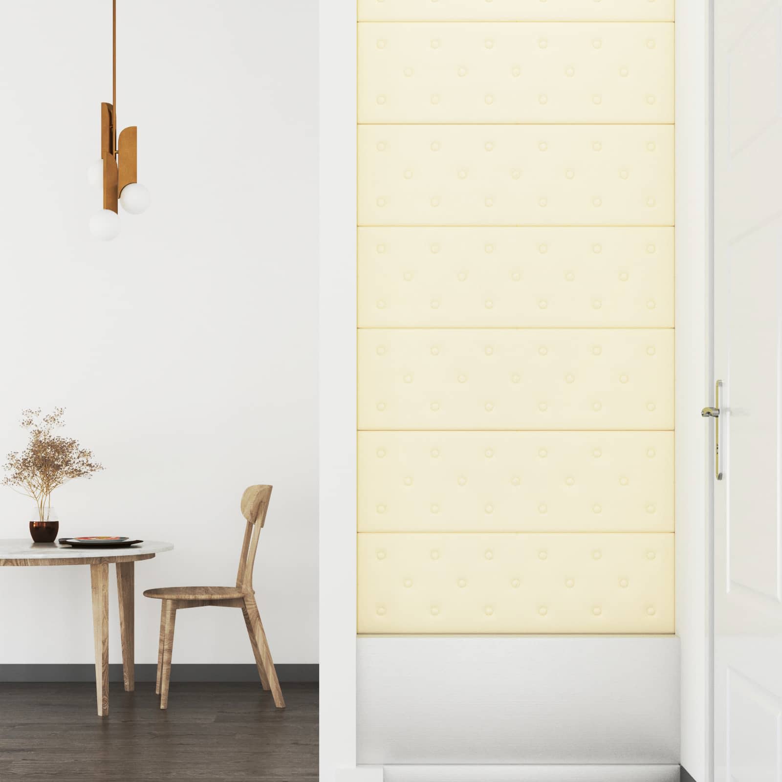 Wandkopfteilen 12 pcs Creme 90 x 30 cm Kunstleder