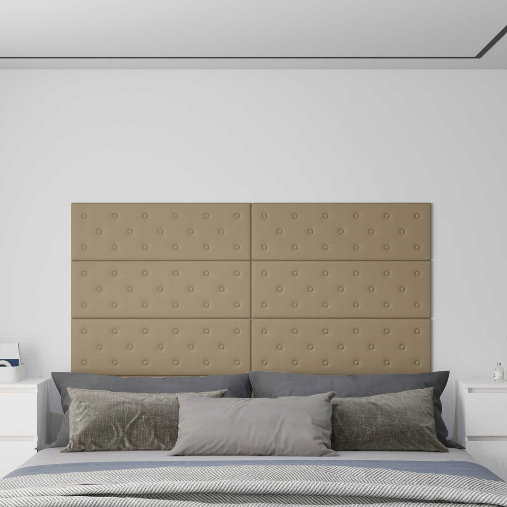 Wandkopfteilen 12 pcs Cappuccino 90 x 30 cm Kunstleder