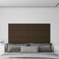 Wandkopfteilen 12 pcs Braun 90 x 30 cm Kunstleder