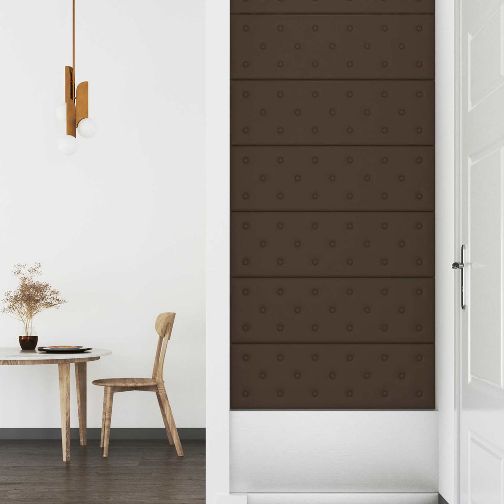 Wandkopfteilen 12 pcs Braun 90 x 30 cm Kunstleder