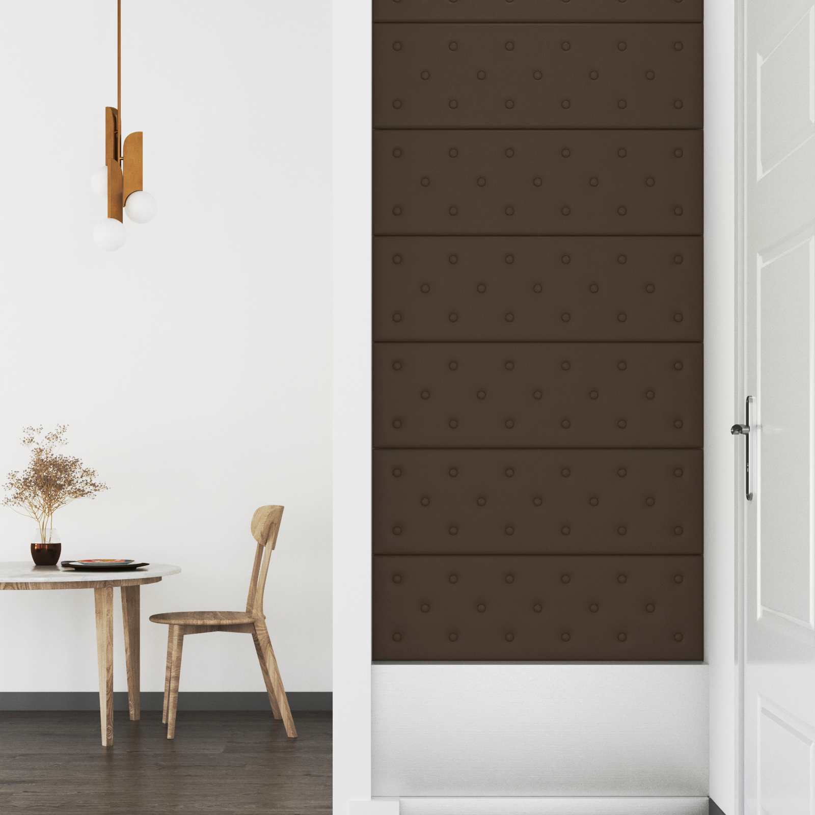 Wandkopfteilen 12 pcs Braun 90 x 30 cm Kunstleder