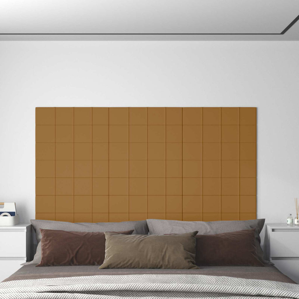 Wandkopfteilen 12 pcs Braun 60 x 15 cm Samt