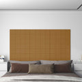 Wandkopfteilen 12 pcs Braun 60 x 15 cm Samt