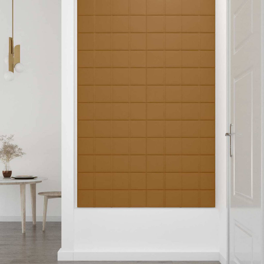 Wandkopfteilen 12 pcs Braun 60 x 15 cm Samt