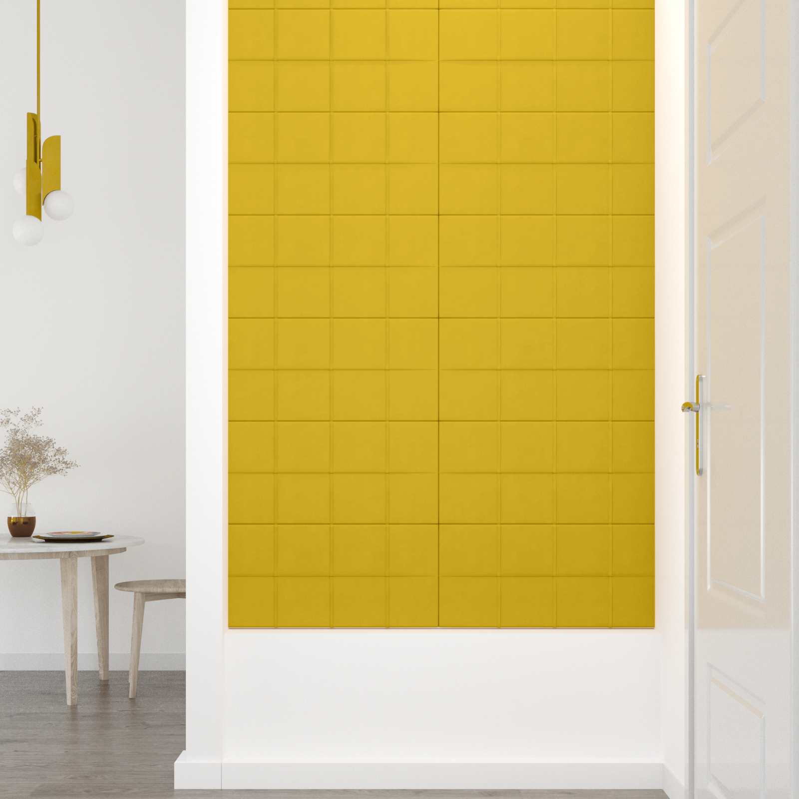 Wandkopfteilen 12 pcs Gelb 60 x 30 cm Samt
