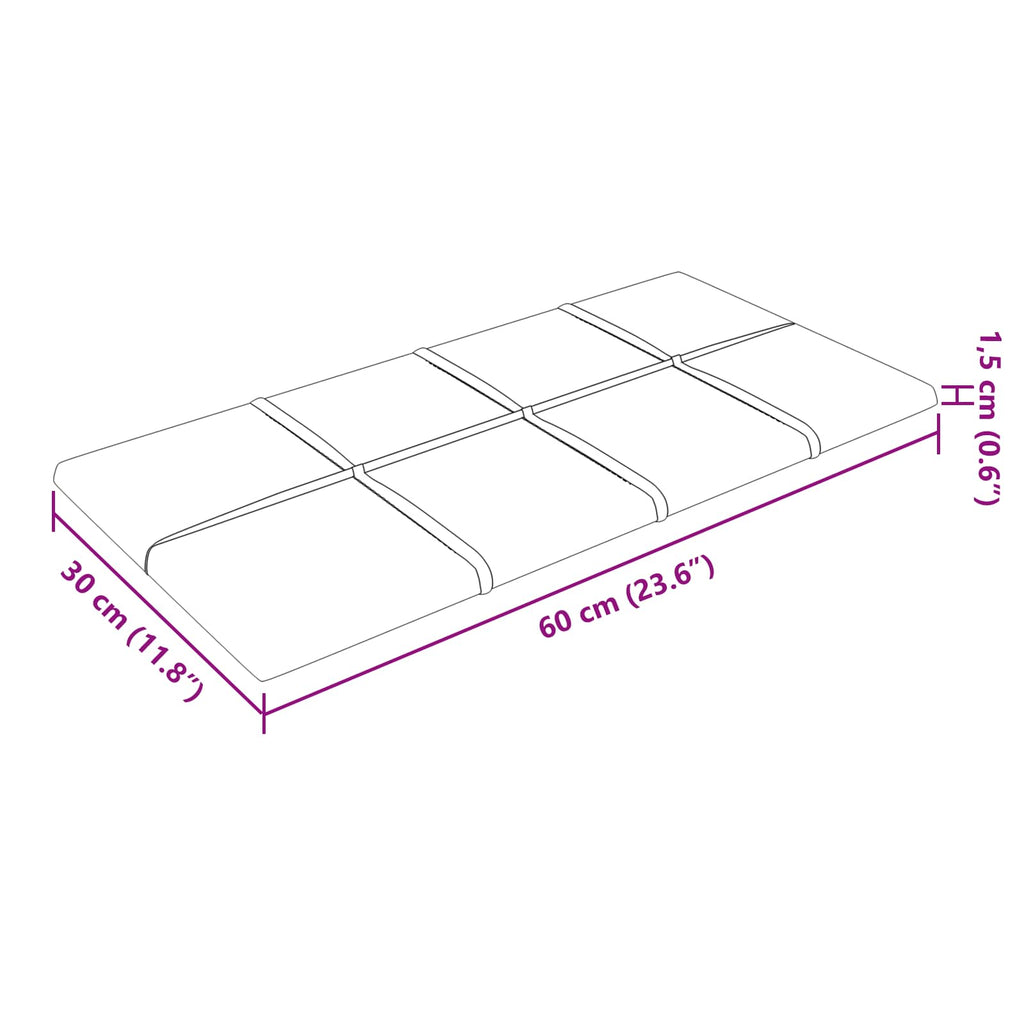 Wandkopfteilen 12 pcs Gelb 60 x 30 cm Samt