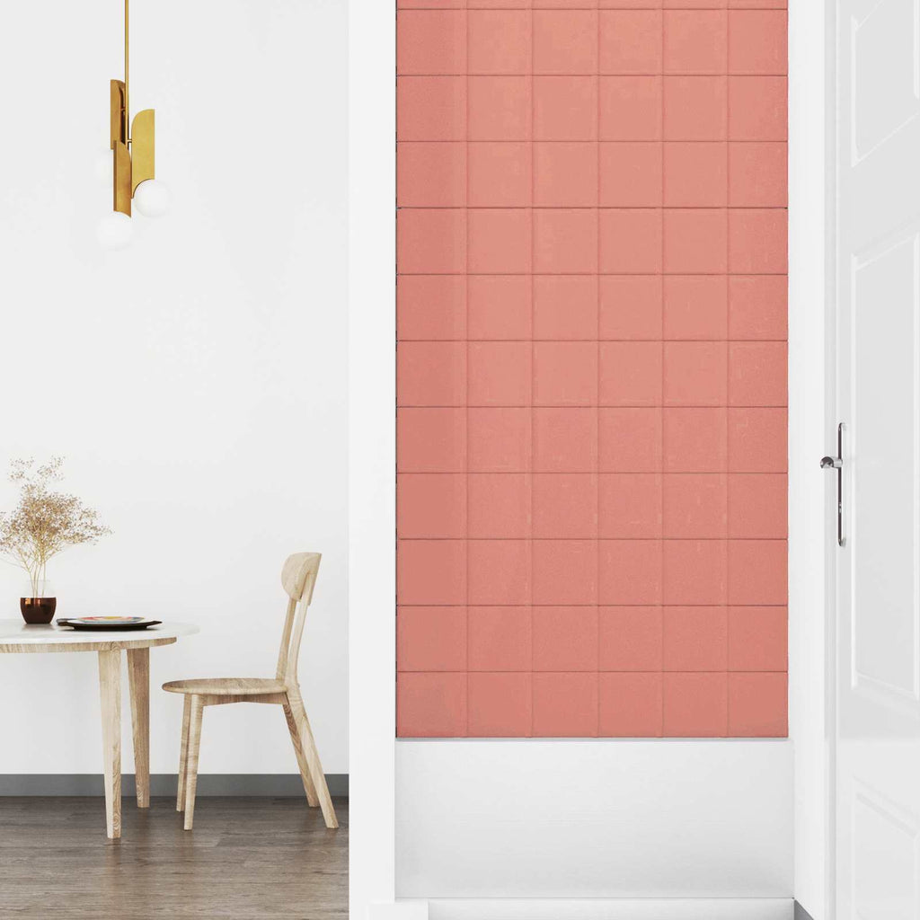 Wandkopfteilen 12 pcs Rosa 90 x 15 cm Samt
