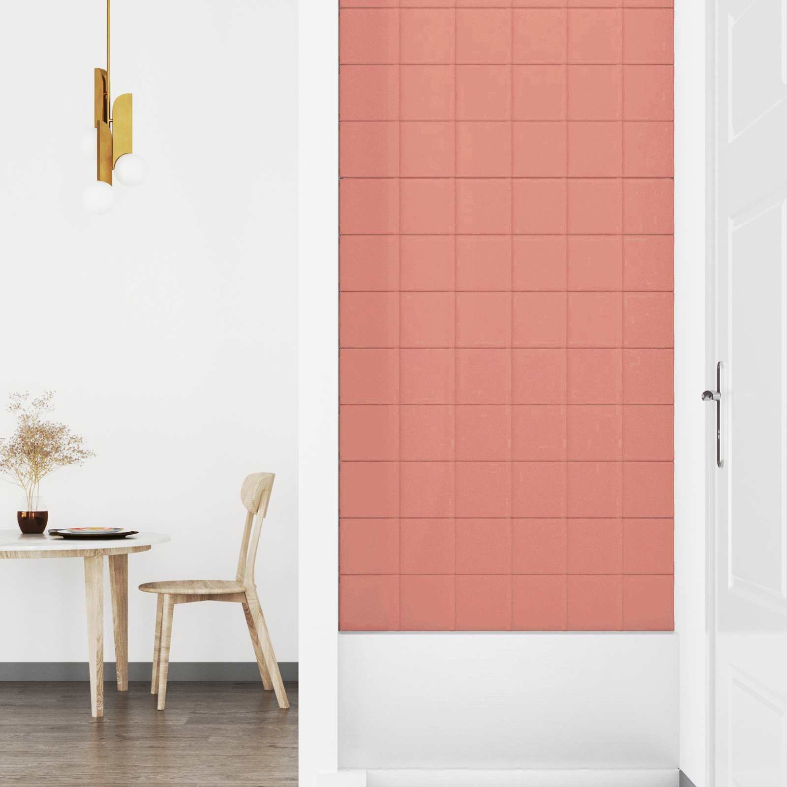 Wandkopfteilen 12 pcs Rosa 90 x 15 cm Samt