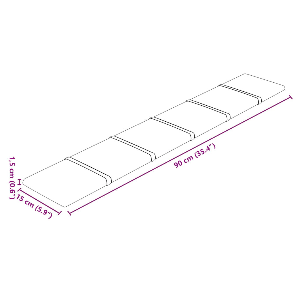 Wandkopfteilen 12 pcs Rosa 90 x 15 cm Samt