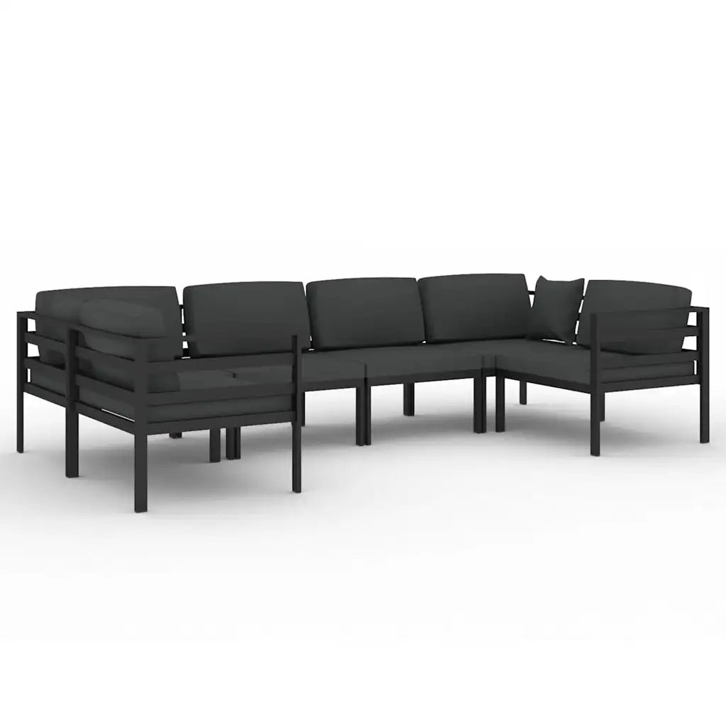 Garten-Lounge-Set 6-tlg. mit Kissen aus Aluminium