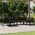 Garten-Lounge-Set 6-tlg. mit Kissen aus Aluminium