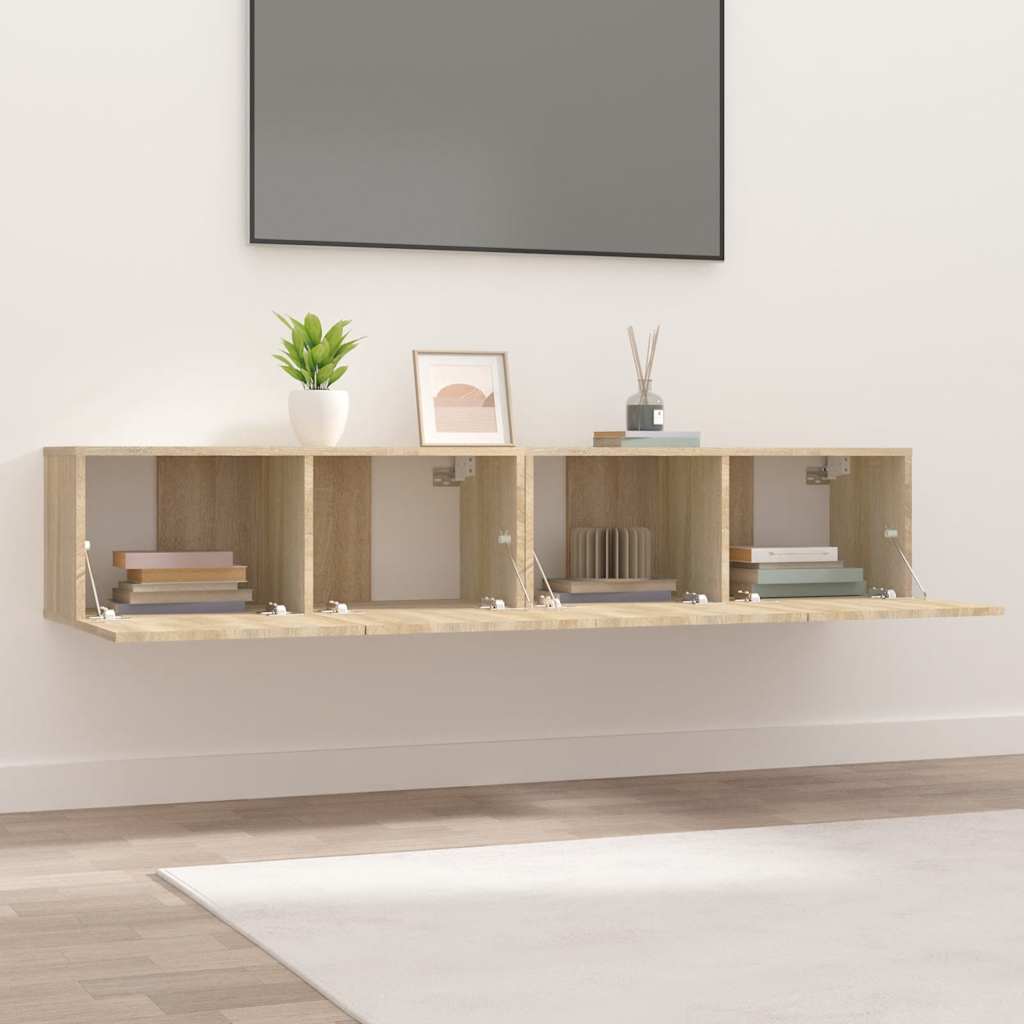 TV-Schränke 2 Stk. Sonoma-Eiche 80x30x30 cm Holzwerkstoff