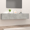 TV-Schränke 2 Stk. Betongrau 80x30x30 cm Holzwerkstoff