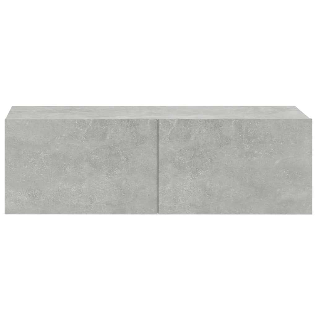 TV-Wandschränke 2 Stk. Betongrau 100x30x30 cm Holzwerkstoff