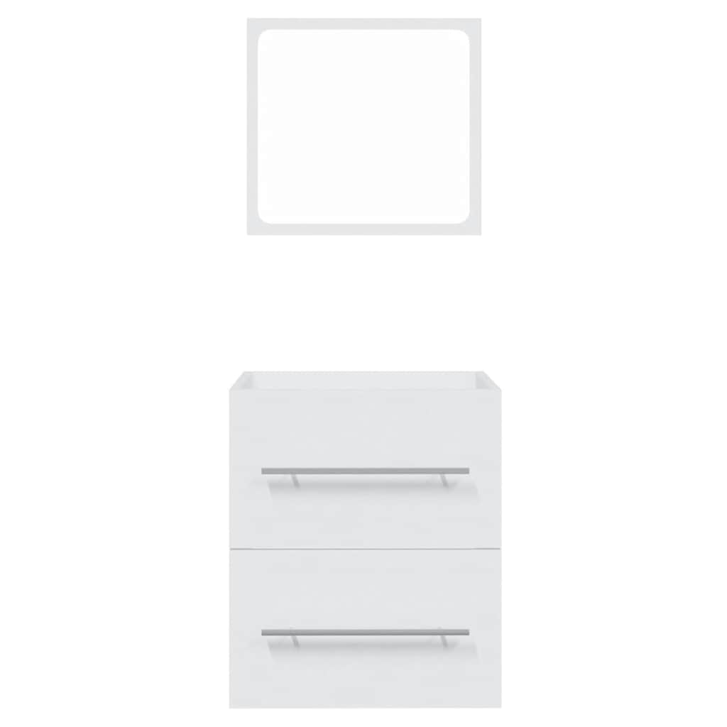 Badschrank mit Spiegel Weiß 41x38,5x48 cm