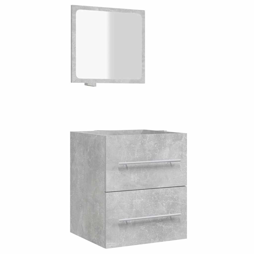 Badschrank mit Spiegel Betongrau 41x38,5x48 cm