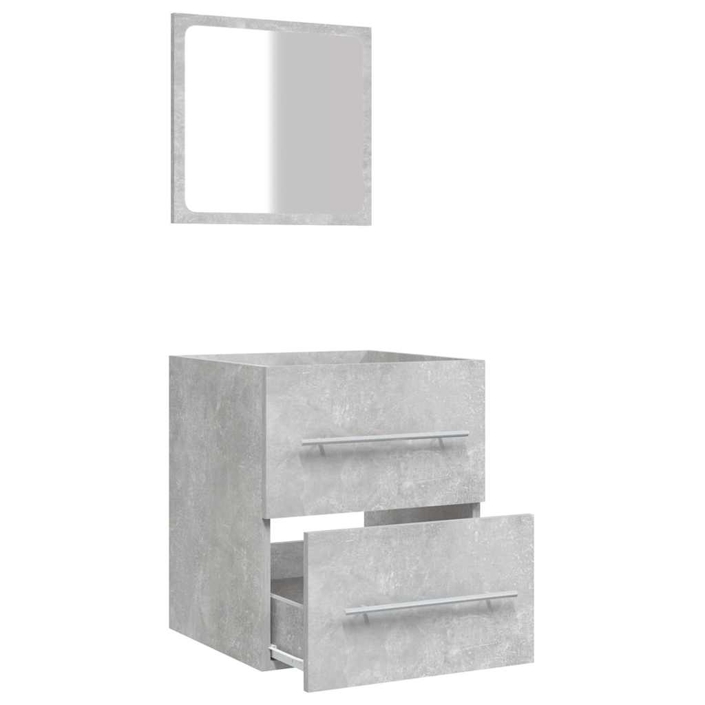Badschrank mit Spiegel Betongrau 41x38,5x48 cm