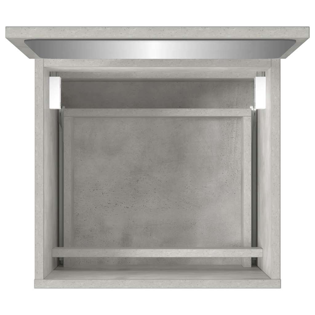 Badschrank mit Spiegel Betongrau Holzwerkstoff