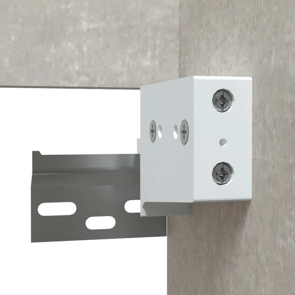Badschrank mit Spiegel Betongrau Holzwerkstoff