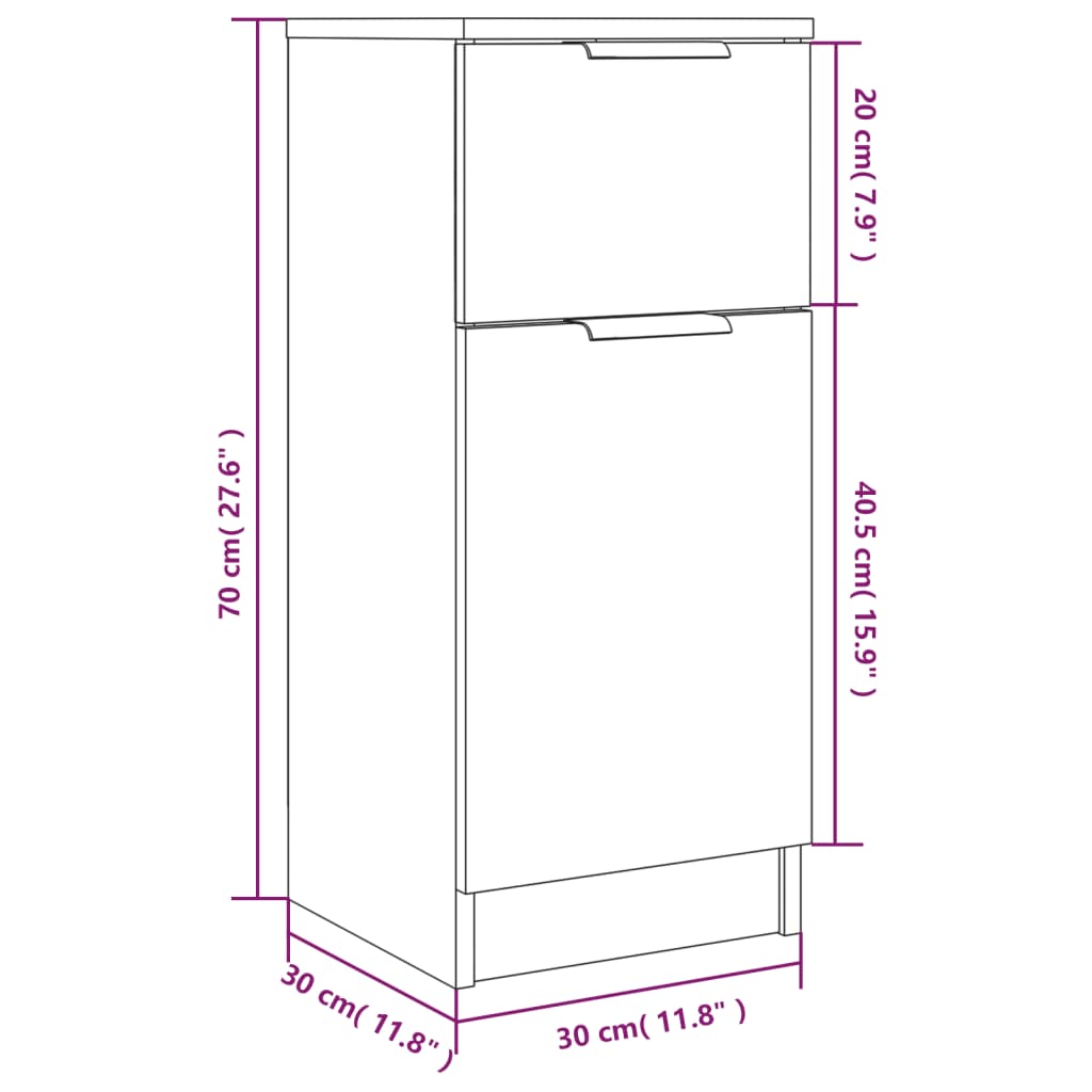 Sideboard Betongrau 30x30x70 cm Holzwerkstoff