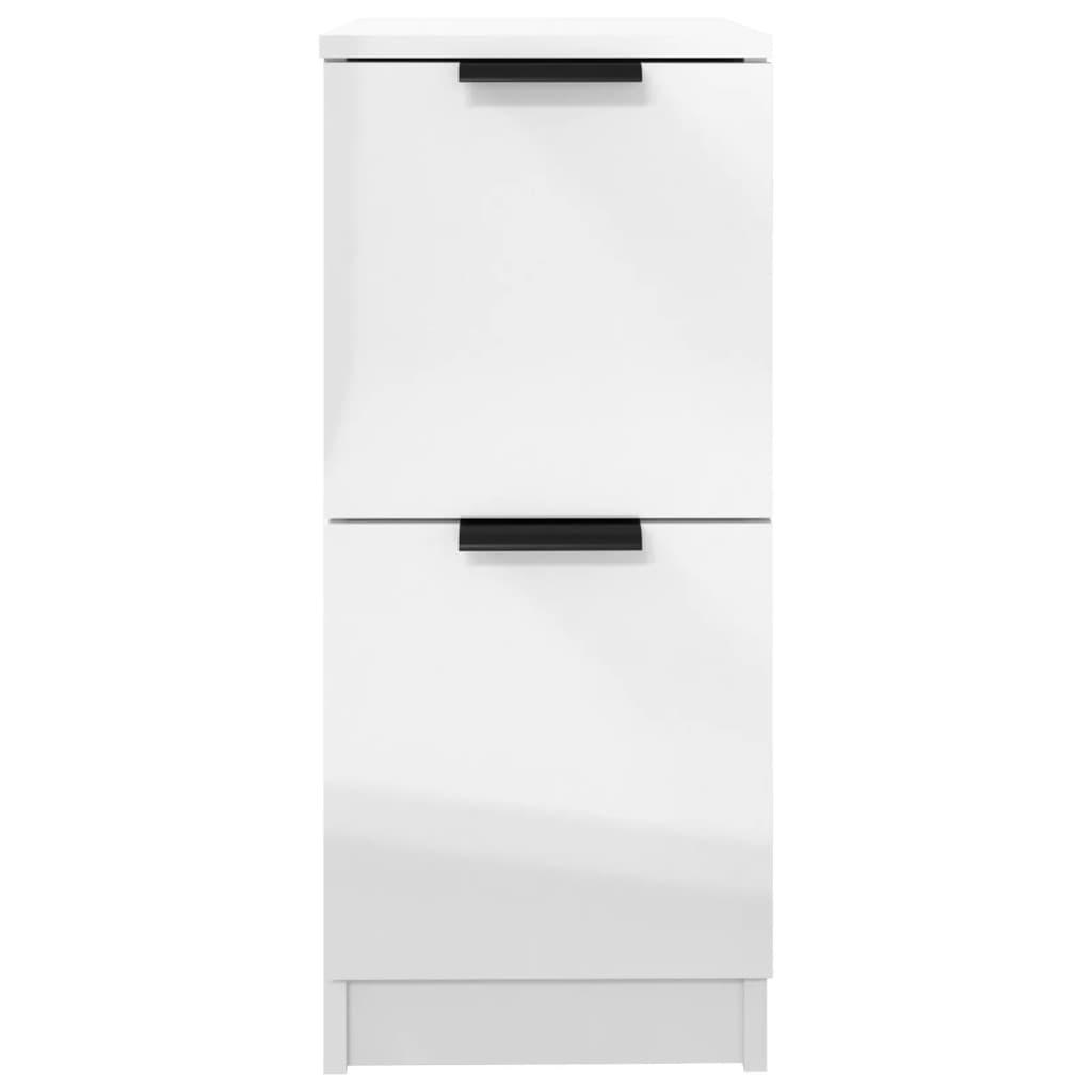 Sideboards 2 Stk. Hochglanz-Weiß 30x30x70 cm Holzwerkstoff